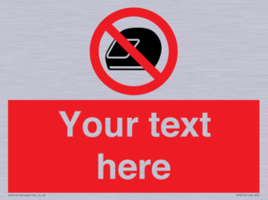 Custom No Motorcycle Helmets Sign